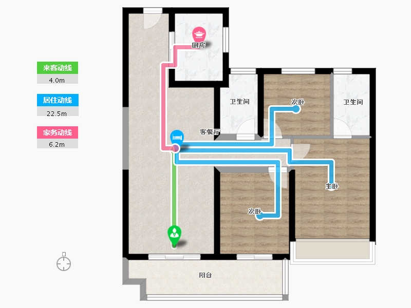 陕西省-西安市-上河雲璟-89.61-户型库-动静线