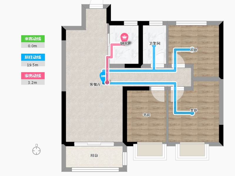 山西省-忻州市-山煤文曲苑-74.00-户型库-动静线