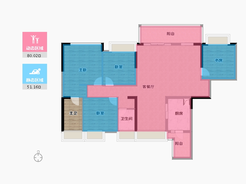 四川省-成都市-天府公园观澜9号-122.67-户型库-动静分区