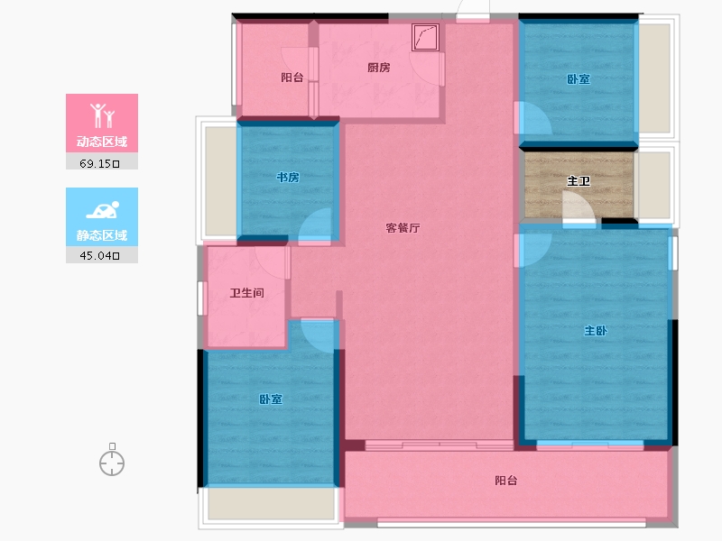 四川省-成都市-锦云天府-106.42-户型库-动静分区