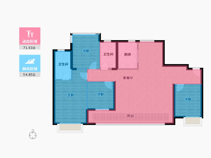 福建省-厦门市-保利联发金地和悦东方-114.86-户型库-动静分区