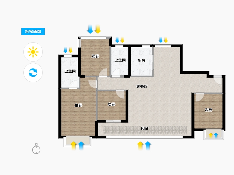 福建省-厦门市-保利联发金地和悦东方-114.86-户型库-采光通风