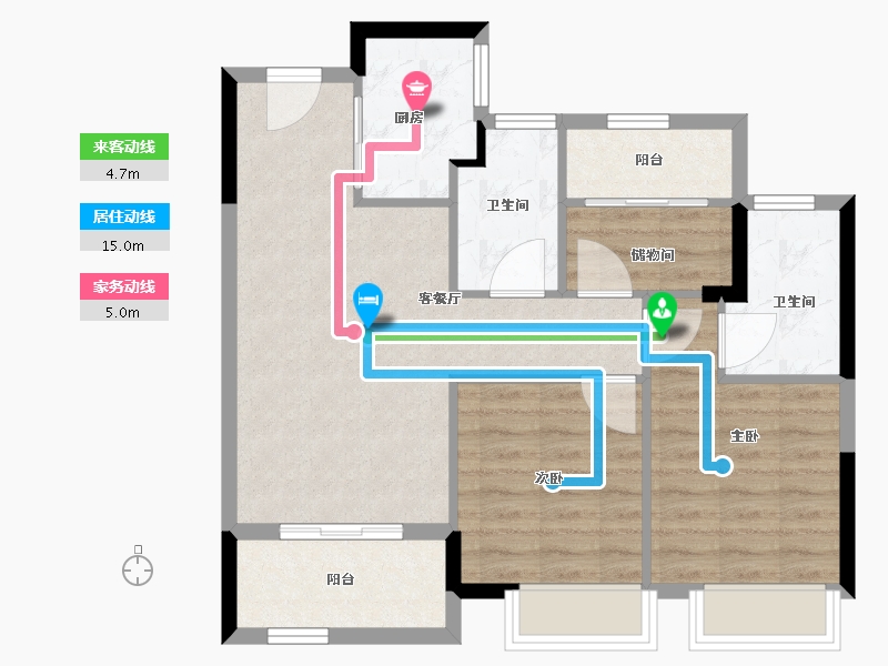 浙江省-宁波市-荣安林语秋月-72.99-户型库-动静线