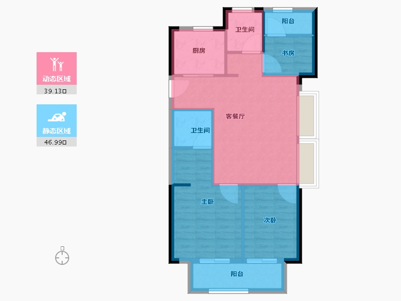 浙江省-宁波市-荣安艺尚湾-78.23-户型库-动静分区