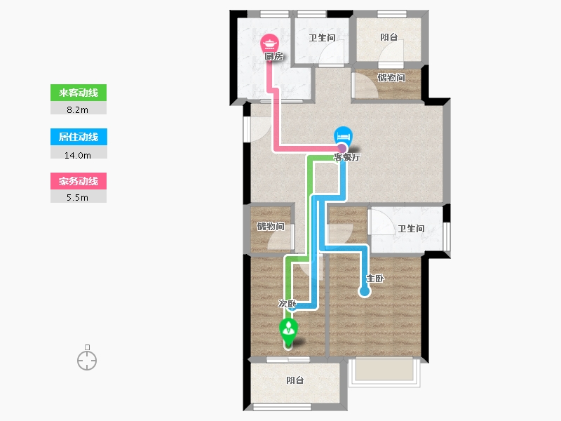 浙江省-宁波市-荣安林语秋月-76.27-户型库-动静线