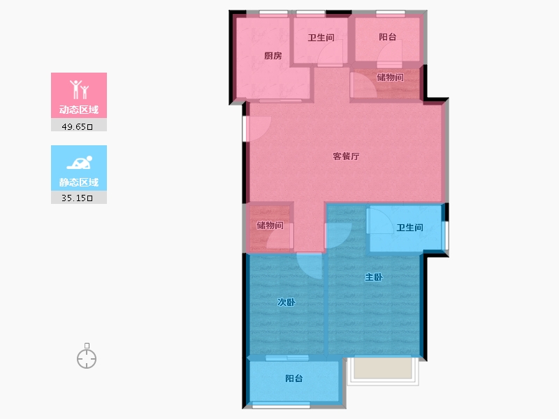 浙江省-宁波市-荣安林语秋月-76.27-户型库-动静分区