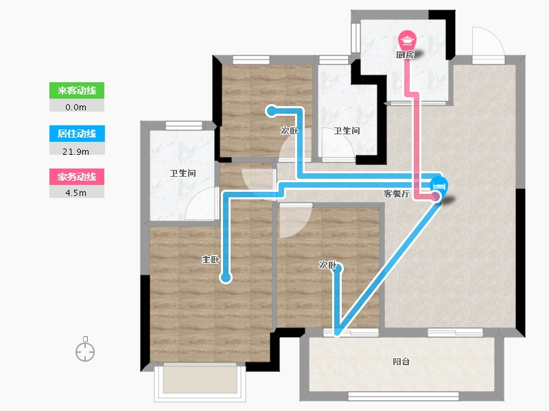 浙江省-宁波市-荣安艺尚湾-78.25-户型库-动静线