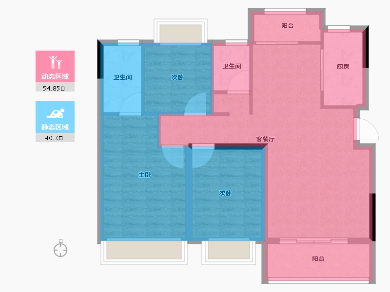 江西省-抚州市-琅程华府-85.60-户型库-动静分区