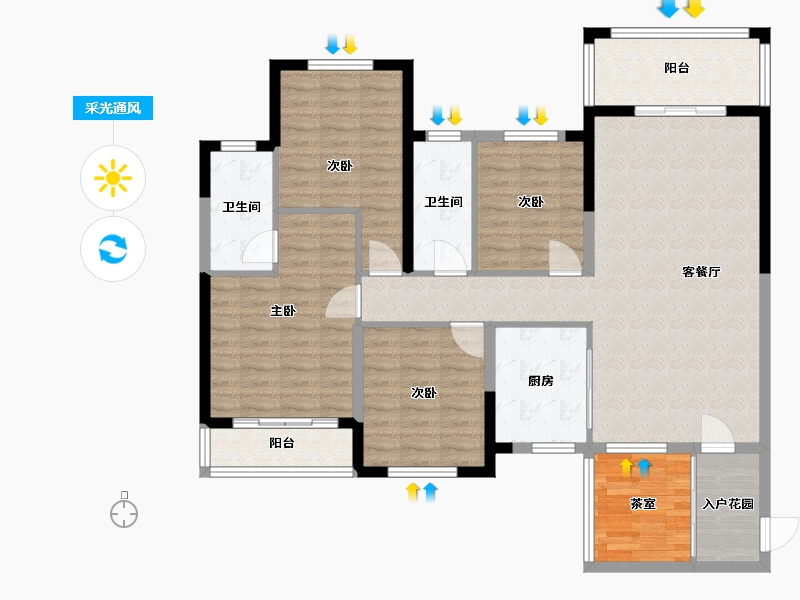 广西壮族自治区-百色市-靖西云天城-120.00-户型库-采光通风