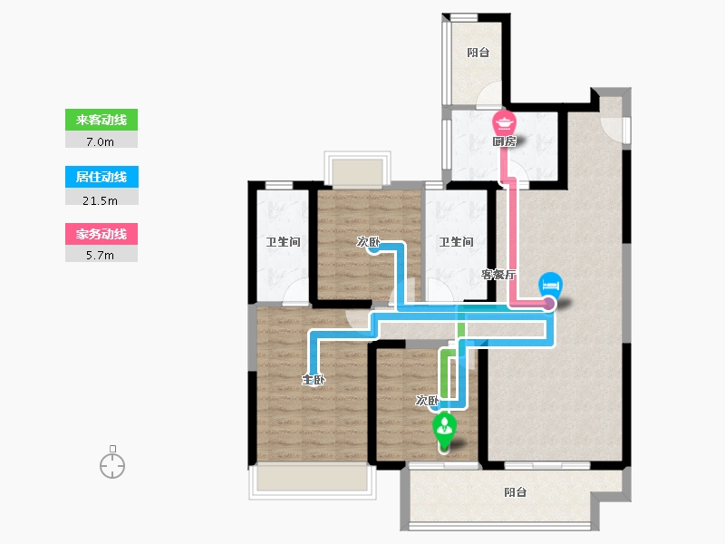 陕西省-西安市-上河雲璟-99.20-户型库-动静线