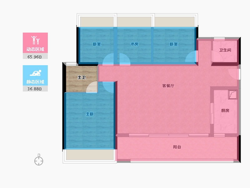 四川省-成都市-锦云天府-96.03-户型库-动静分区