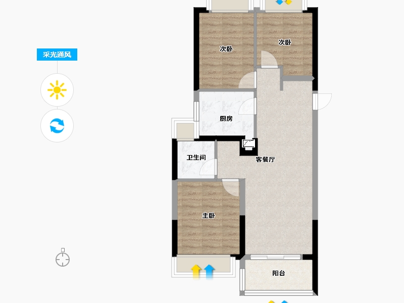 上海-上海市-星璟原-69.00-户型库-采光通风