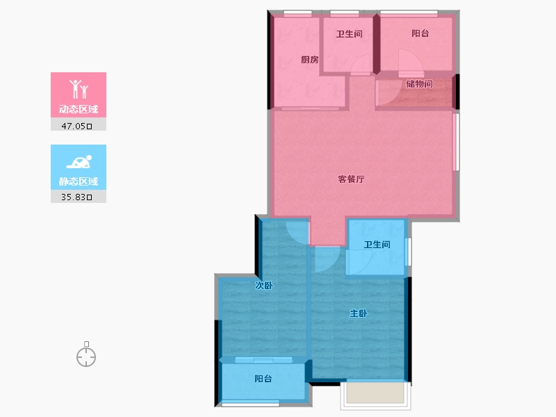 浙江省-宁波市-荣安林语秋月-74.25-户型库-动静分区