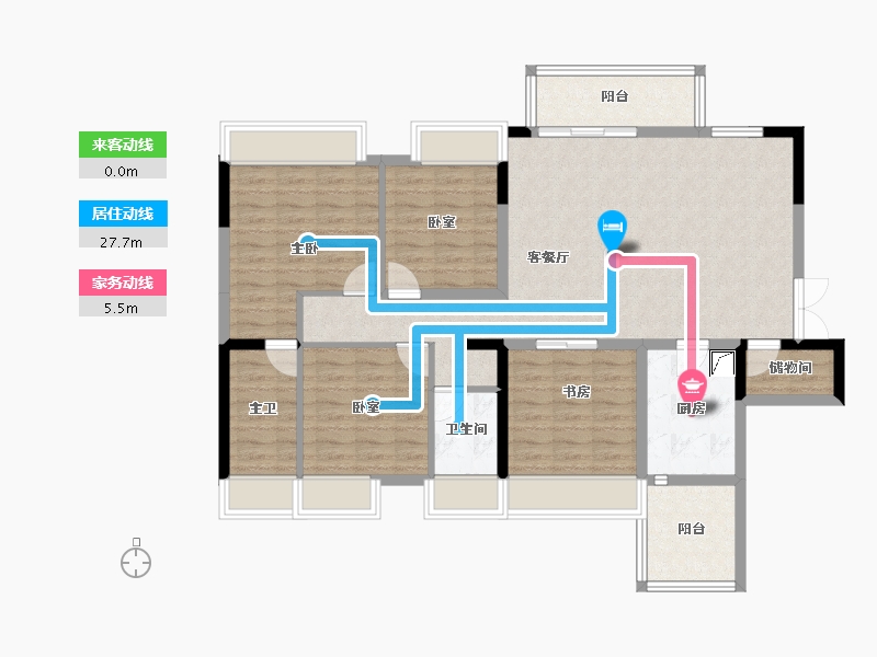 四川省-成都市-天府公园观澜9号-111.60-户型库-动静线