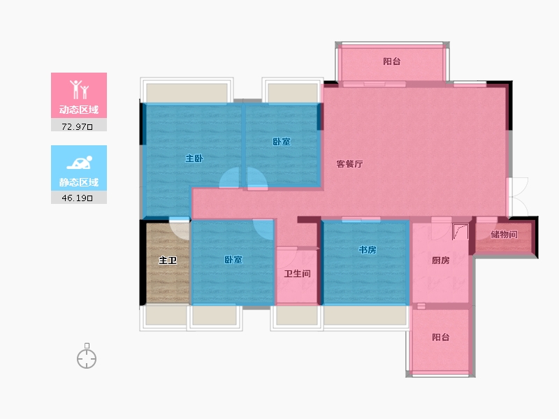 四川省-成都市-天府公园观澜9号-111.60-户型库-动静分区