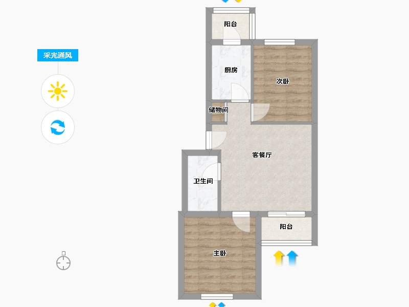 北京-北京市-安慧北里秀园-47.30-户型库-采光通风