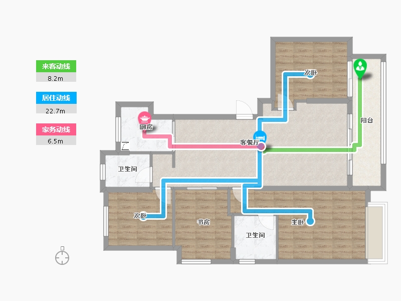 福建省-福州市-望海潮小区-102.00-户型库-动静线