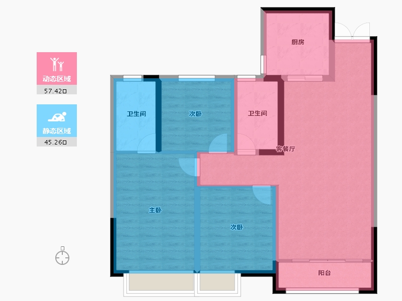 陕西省-西安市-盛唐长安-92.00-户型库-动静分区