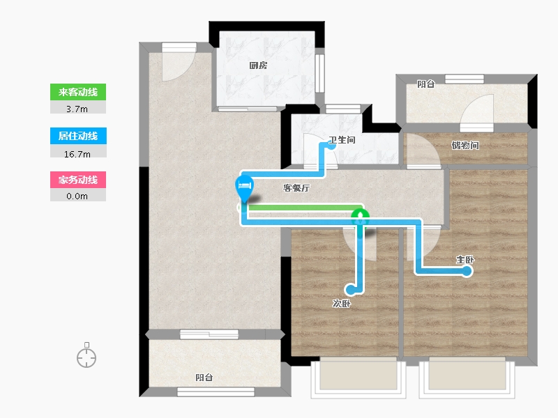 浙江省-宁波市-荣安林语秋月-70.44-户型库-动静线