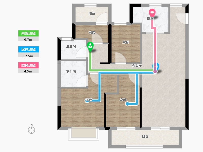 浙江省-宁波市-荣安艺尚湾-93.90-户型库-动静线