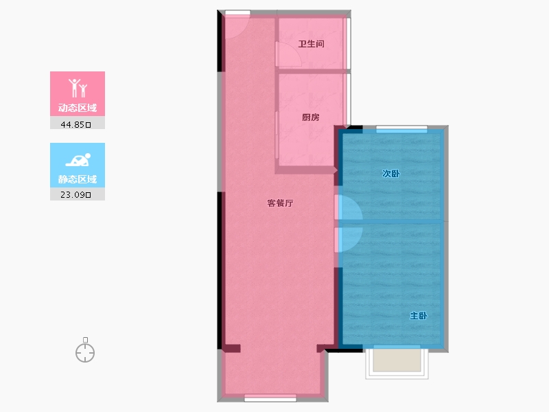 天津-天津市-天津新鸥鹏教育城-60.84-户型库-动静分区