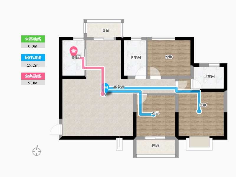 陕西省-西安市-隆源国际城C区-88.80-户型库-动静线