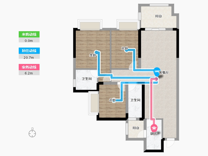 四川省-成都市-成都后花园四期梓桐名苑-94.20-户型库-动静线