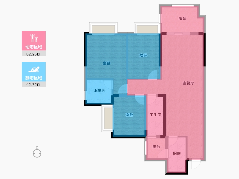 四川省-成都市-成都后花园四期梓桐名苑-94.20-户型库-动静分区