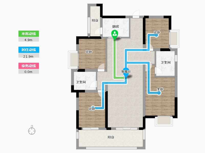 四川省-成都市-成都后花园四期梓桐名苑-110.00-户型库-动静线