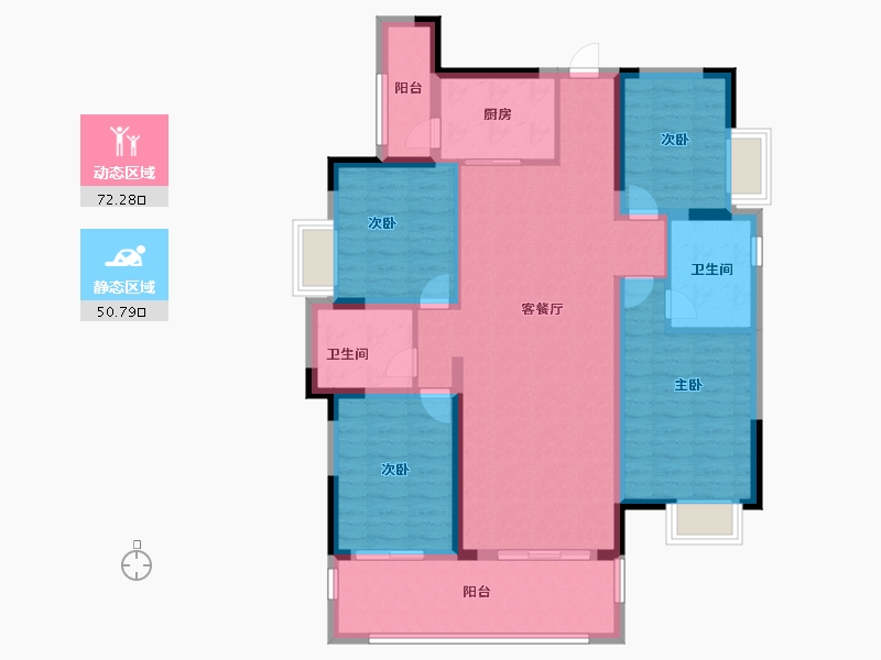 四川省-成都市-成都后花园四期梓桐名苑-110.00-户型库-动静分区