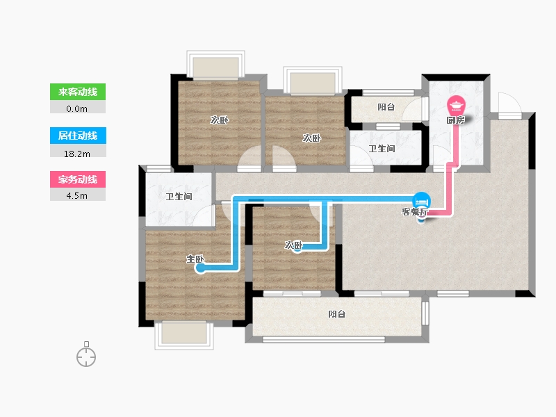 四川省-成都市-成都后花园四期梓桐名苑-104.00-户型库-动静线