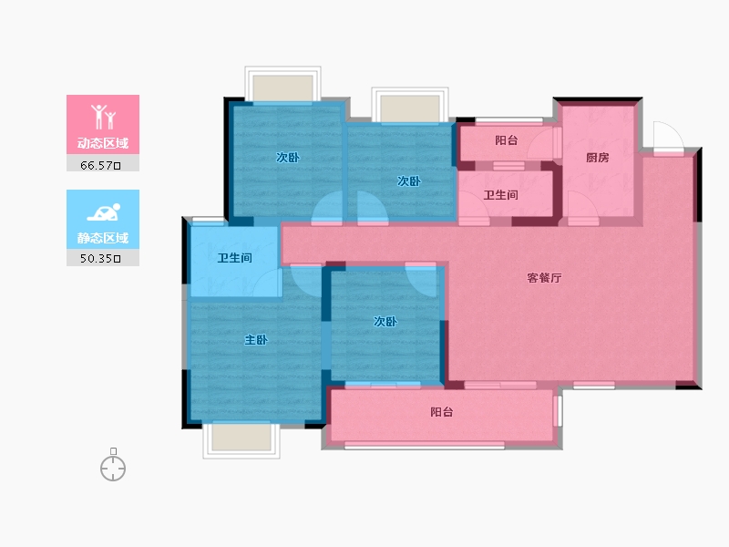 四川省-成都市-成都后花园四期梓桐名苑-104.00-户型库-动静分区