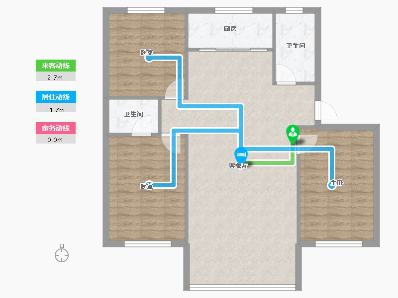 甘肃省-酒泉市-紫阳苑住宅小区-95.52-户型库-动静线