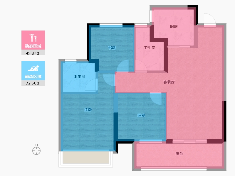 浙江省-丽水市-宸樾名邸-70.40-户型库-动静分区