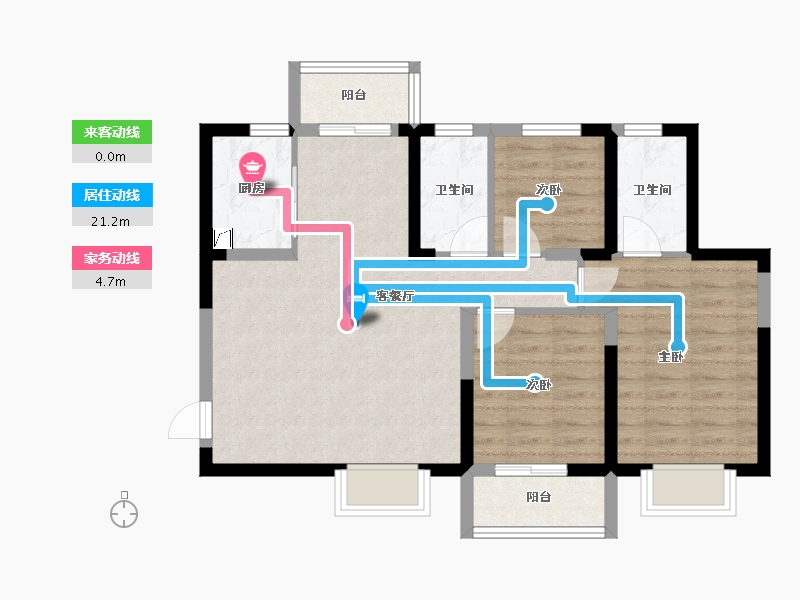 陕西省-西安市-隆源国际城C区-76.01-户型库-动静线