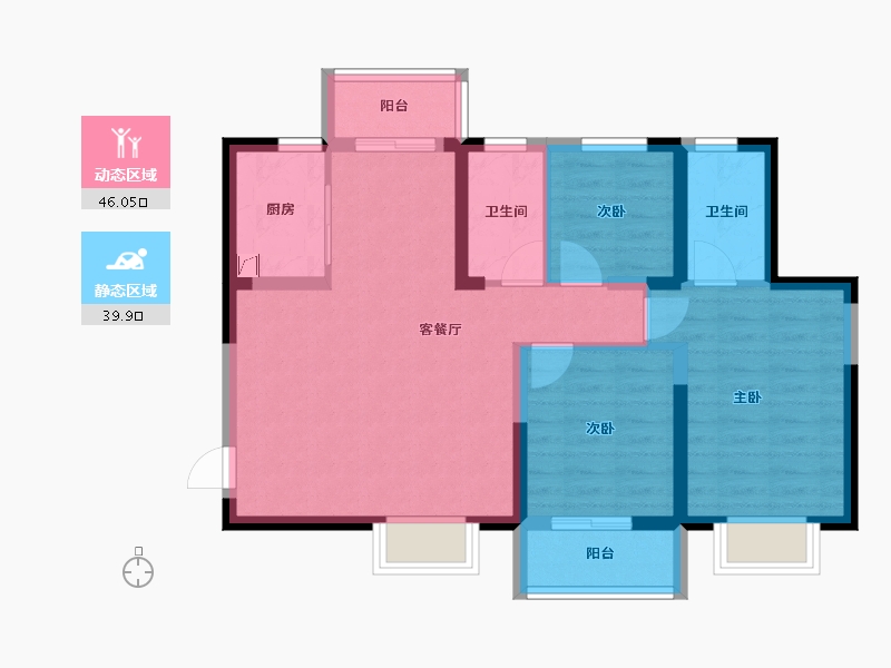 陕西省-西安市-隆源国际城C区-76.01-户型库-动静分区