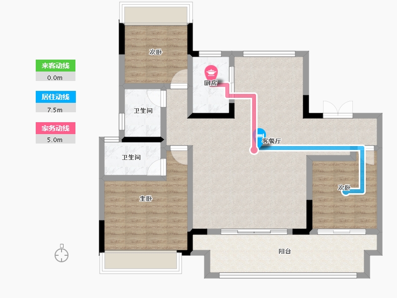 河南省-驻马店市-建业云筑-104.01-户型库-动静线