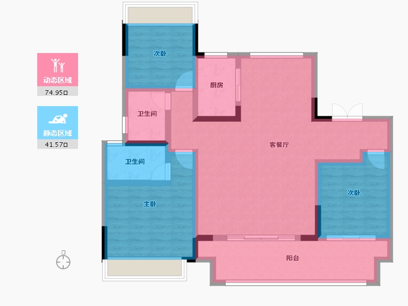 河南省-驻马店市-建业云筑-104.01-户型库-动静分区