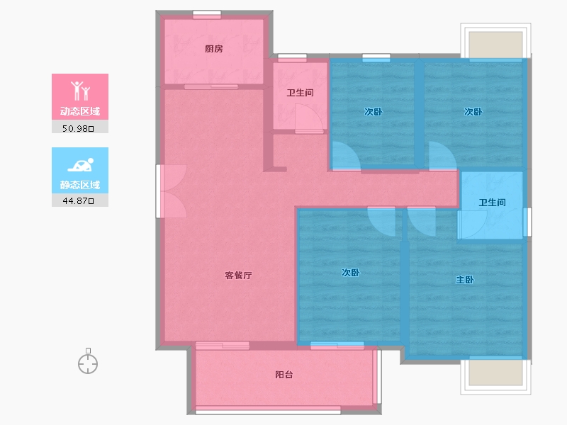 福建省-宁德市-中建锦绣里-89.25-户型库-动静分区