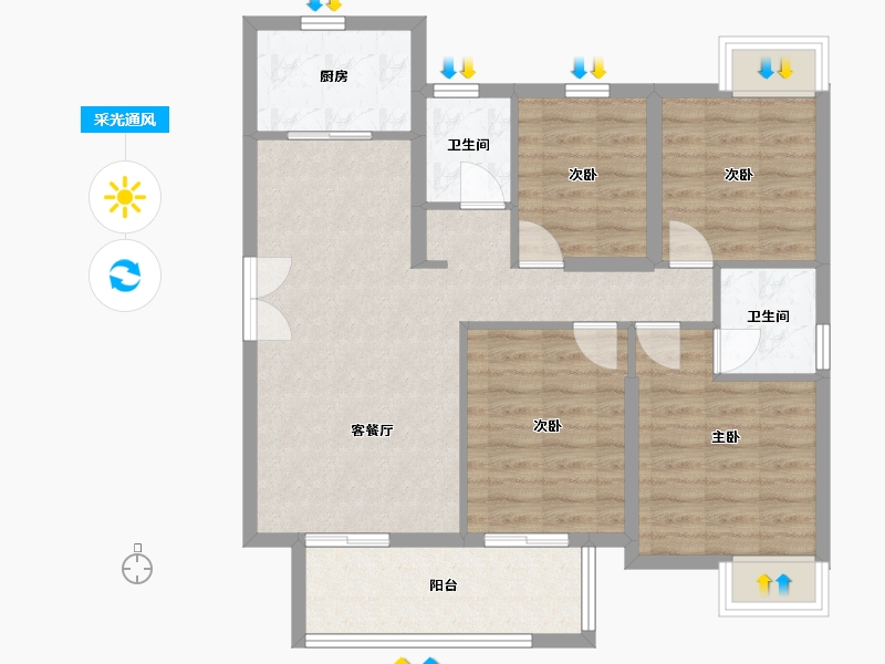 福建省-宁德市-中建锦绣里-89.25-户型库-采光通风