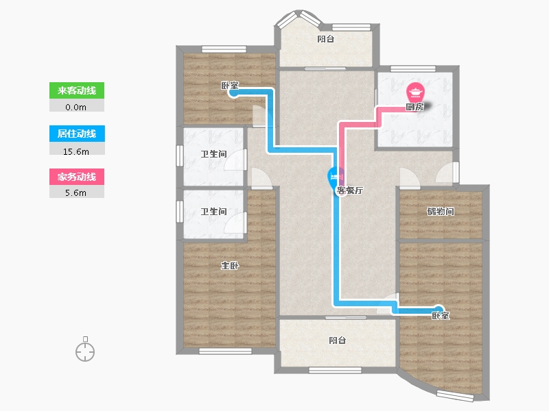 浙江省-杭州市-之江公寓-120.00-户型库-动静线