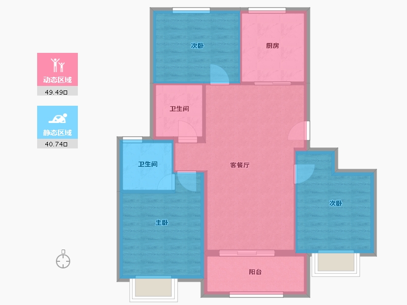 上海-上海市-首创禧瑞云启-81.48-户型库-动静分区