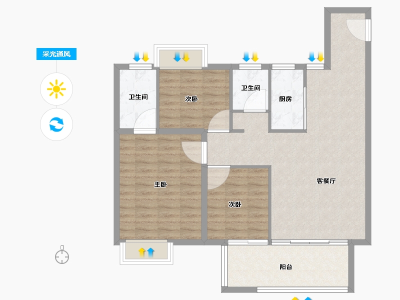 江西省-抚州市-万象丽泽华府-89.00-户型库-采光通风