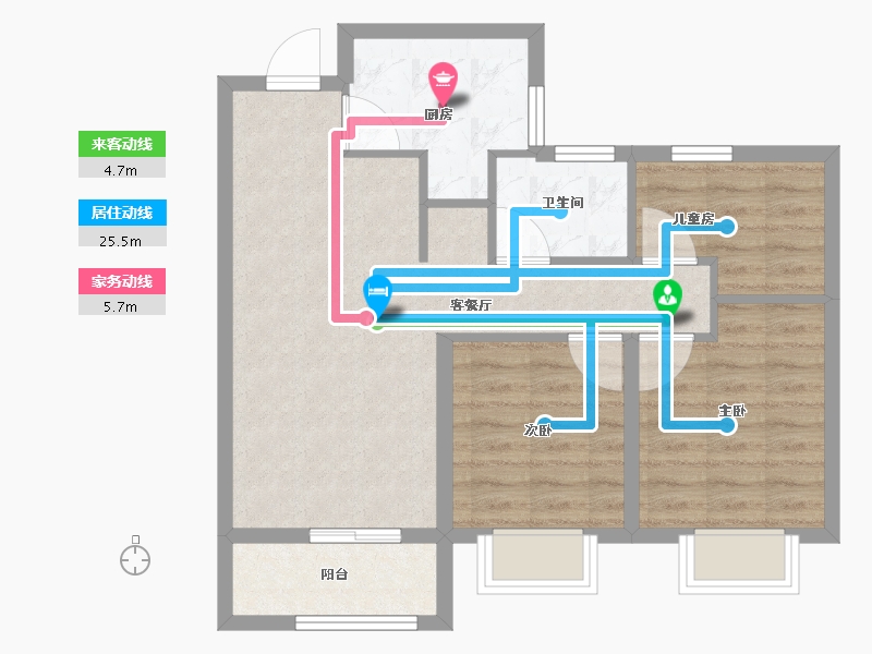 浙江省-宁波市-保利翡翠城市和光城樾二期-68.02-户型库-动静线