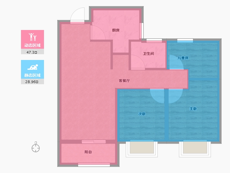 浙江省-宁波市-保利翡翠城市和光城樾二期-68.02-户型库-动静分区