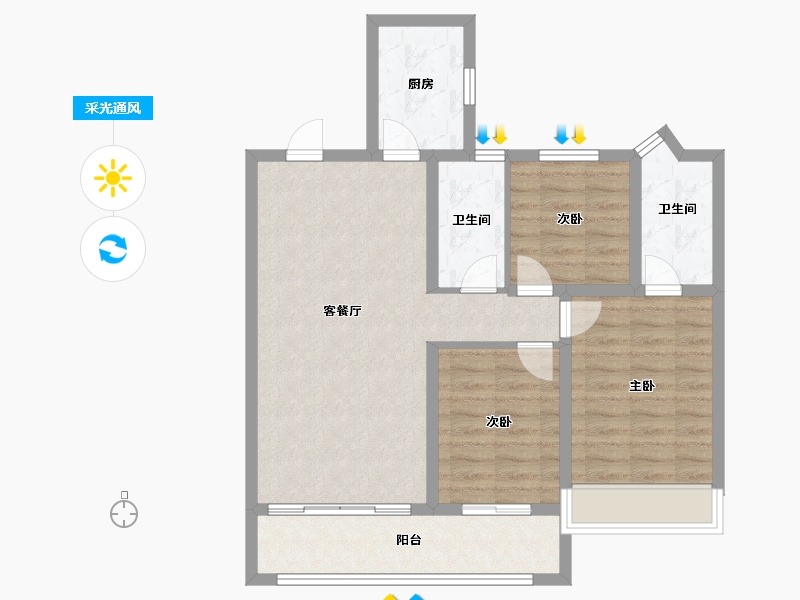 山东省-枣庄市-桂语风和-82.42-户型库-采光通风