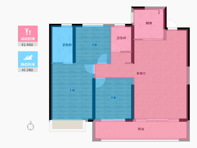 江苏省-南京市-金基雅玥-94.60-户型库-动静分区