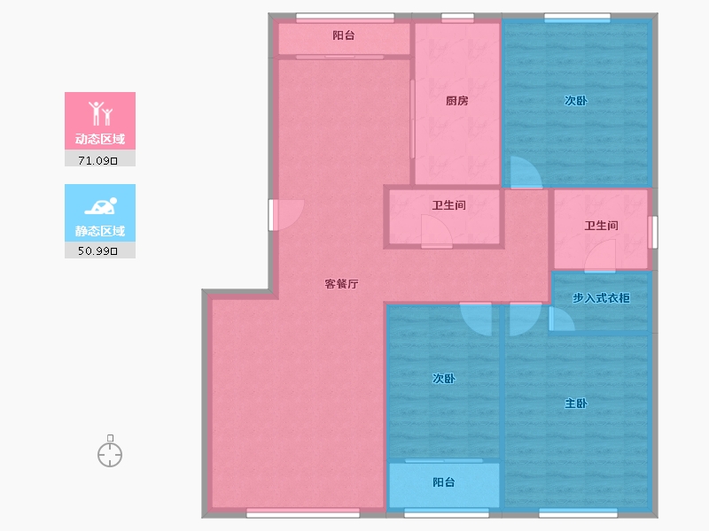 北京-北京市-郦城-三区-124.58-户型库-动静分区