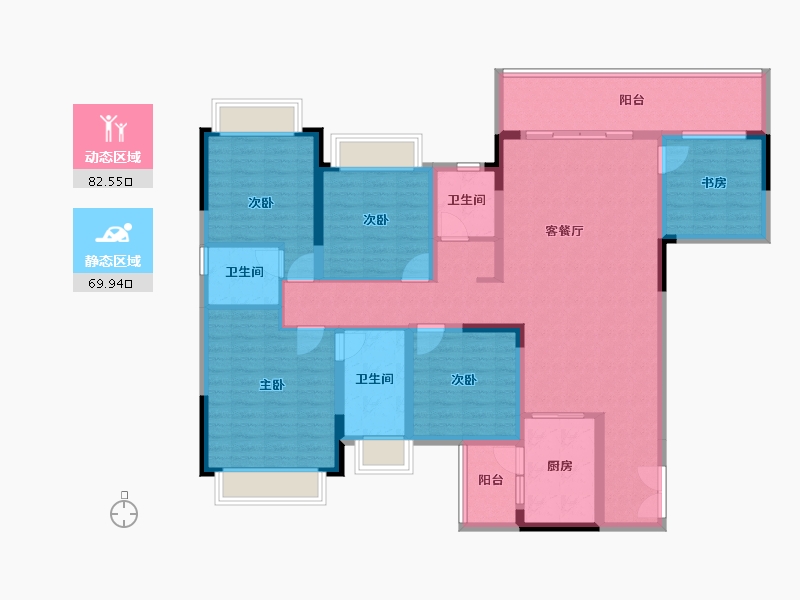 广西壮族自治区-南宁市-路桥融创茂-135.96-户型库-动静分区