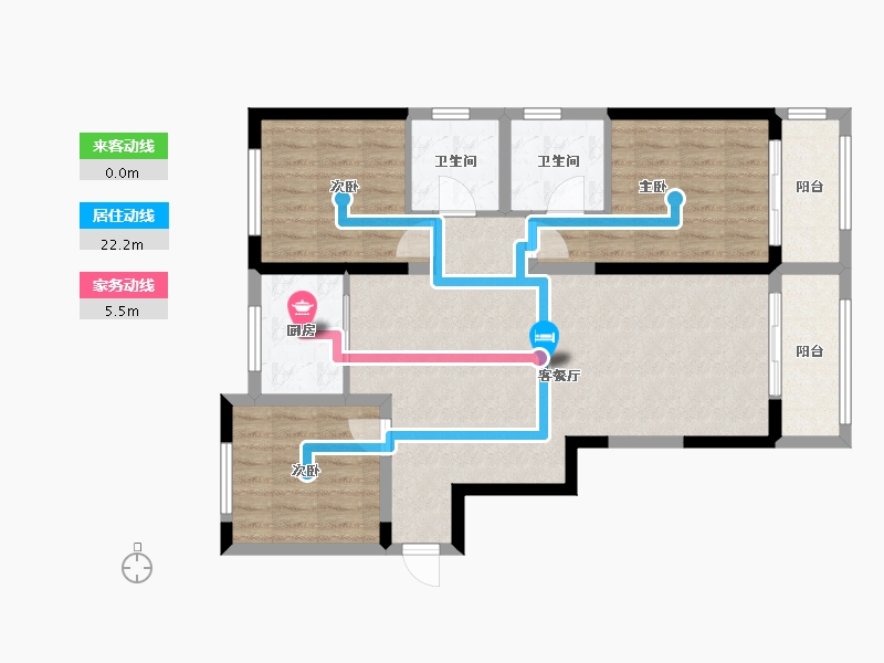 陕西省-西安市-辰宇世纪城-90.00-户型库-动静线